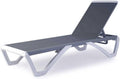 Kozyard Outdoor Chaise Lounge Chair, Full Flat Adjustable Patio Lounger with Aluminum Frame & Resin Legs, Textilene Fabric for Poolside, Backyard & Beach (Gray, Chair)