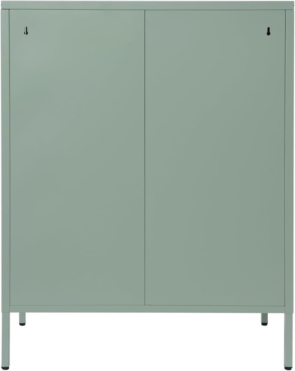 Accent Cabinet with Glass Doors – 3 Tier Storage, Modern Coffee Bar Station Pantry Cupboard Accent Cabinet for Kitchen Living Room Bedroom Bathroom, 31.5"x15.8"x40"(Green)