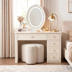 Zesthouse Flower Pouf Ottomans Foot Rest Set of 2, Linen Poofy Ottomans | Large Ottoman Footstool for Couch, Modern Living Room Stool Seat, Cute Square Vanity Stool for Bedroom, Beige Dorm Foot Stool