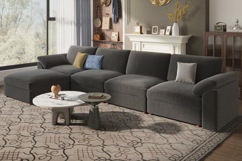 EASE MOOSE Oversized Sectional Modular Sofa,Extra Large L Shaped Couch Wide Deep Seat, Modern Comfy Modular Cloud Couch for Living Room,Removable and Washable
