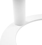 C-Shaped Round End Table for Couch, Mental Side Table Sofa Tables Slide Under Couch for with O-Shaped Base for Small Space, White