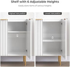SICOTAS 57"W Modern Sideboard Buffet Cabinet with Adjustable Shelves, White