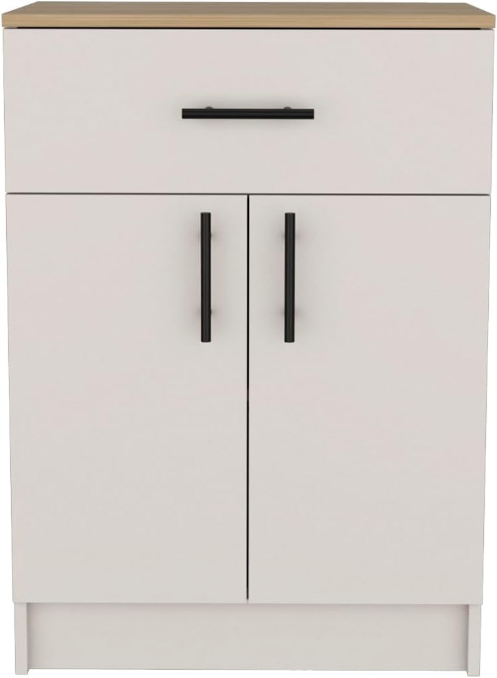 Multistorage Pantry Cabinet, One Drawer, Two Interior Shelves Ivory - Natural Oak
