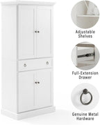 Maykoosh Pantry Cabinet - White Kitchen Storage - 18" D x 33" W x 72" H - Adjustable Shelves