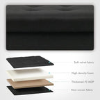 B FSOBEIIALEO Storage Ottoman with Tray, Foot Stools and Ottomans with Legs, Storage Cube Seat Linen Black 15"