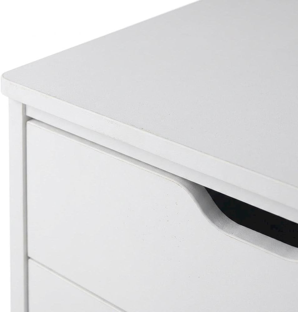 Furnifact White Storage Cabinet, Contemporary Pantry Organizer, Durable Composite Wood Finish, Space-Saving Design for Kitchen, Utility Room, Home Storage