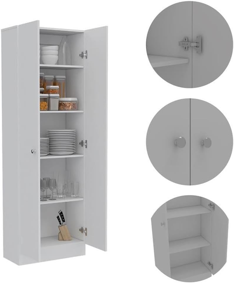 Home Square 2-Piece Set with Storage Pantry Cabinet & Two-Door Cabinet