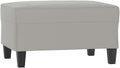 Modern Microfiber Footstool Light Gray 27.6x21.7x16.1 Inches, Sturdy Plywood Frame for Living Room or Bedroom
