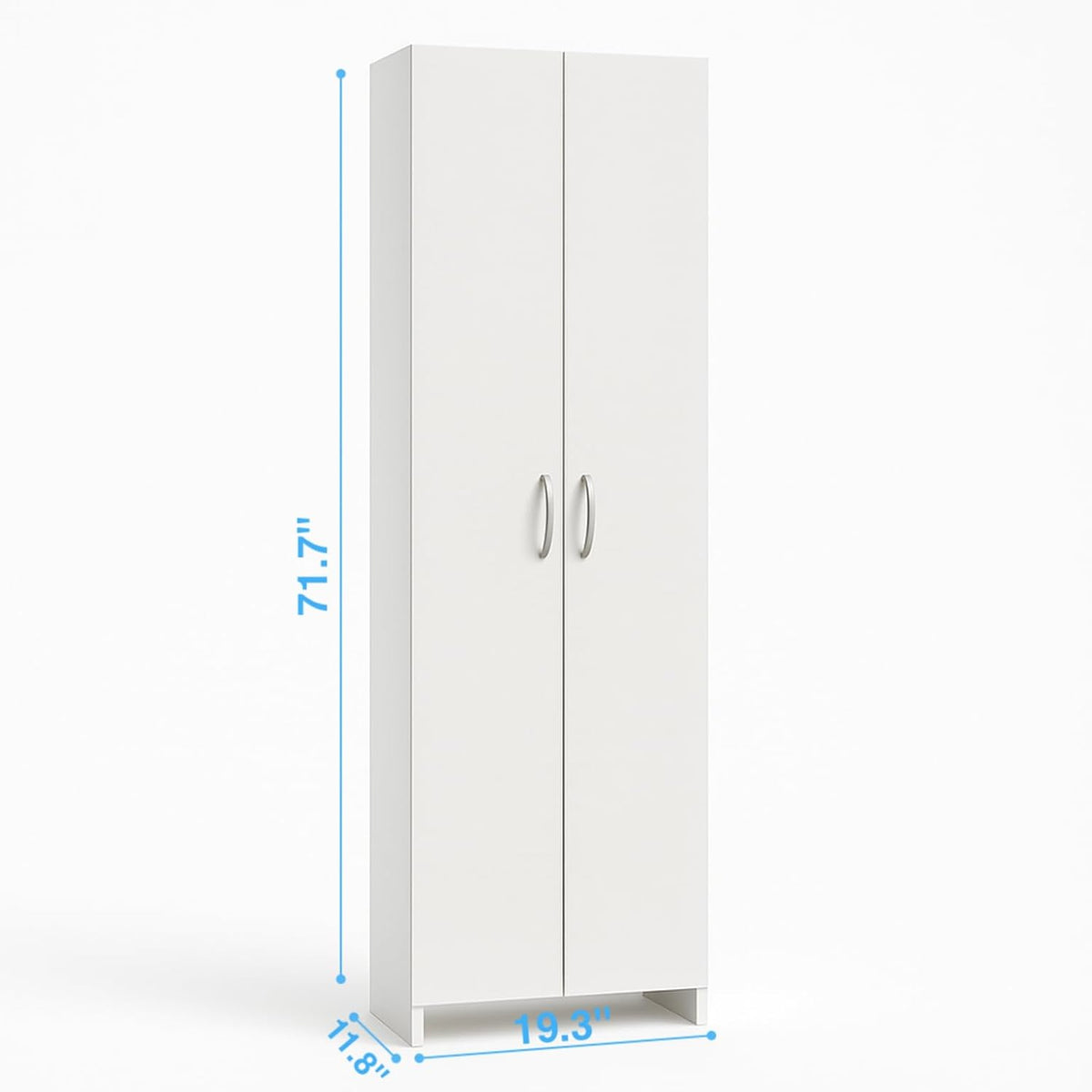 Decorotika 72" Modern Tall Pantry Cabinet with Doors, Freestanding Kitchen Storage Cabinet with Adjustable Shelves, Slim White Utility Storage Organizer for Kitchen, Laundry Room, Bathroom