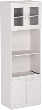 Kings Brand Furniture - Danbury Tall Kitchen Pantry, Microwave Storage Cabinet, White