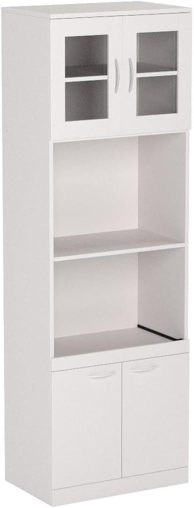 Kings Brand Furniture - Danbury Tall Kitchen Pantry, Microwave Storage Cabinet, White