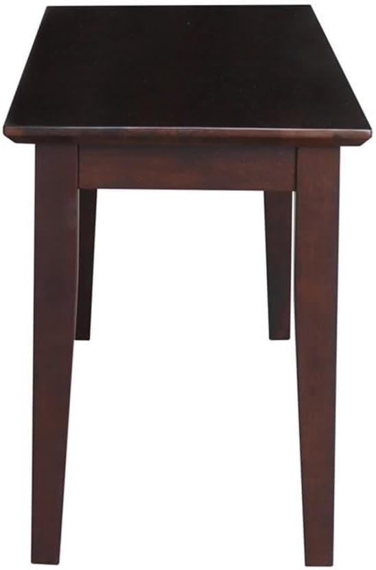IC International Concepts, Shaker Styled Bench , 450lbs wt capacity, Solid Real Wood, Sturdy Parawood, Rich Mocha