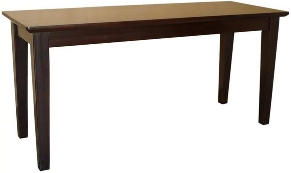 IC International Concepts, Shaker Styled Bench , 450lbs wt capacity, Solid Real Wood, Sturdy Parawood, Rich Mocha
