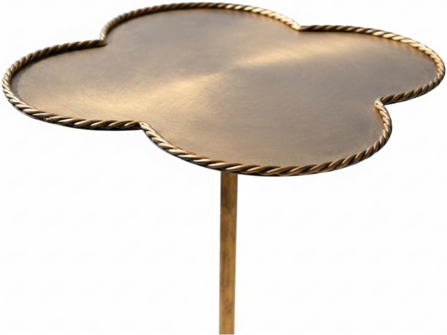 Antique Gold Metal Side Table, Modern Accent Small Drink Table, Coffee Martini Table for Small Spaces,Living Room,Bedroom,Corners