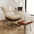 Comfortable Reclining Rocking Chair with Ottoman, Ergonomic High Lazy Sofa for Bedroom, Living Room, Balcony