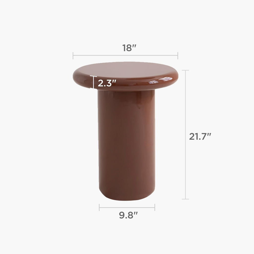 Acanva Modern End Tables with High Glossy Finish, Curved Edges, Accent Center Furniture for Living Room Home Office, Side Table, Sorrel