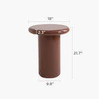 Acanva Modern End Tables with High Glossy Finish, Curved Edges, Accent Center Furniture for Living Room Home Office, Side Table, Sorrel