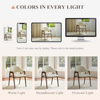 MALOL Wooden Dining Chairs Set of 4, Modern Fabric Upholstered Dining Room Chair, Kitchen Side Chairs, Farmhouse Dinner Chair with Curved Open Back for Kitchen, Beige