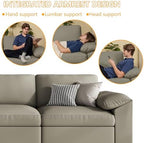 EASE MOOSE Sectional Couches for Living Room, Modular Sofa, Light Grey | Pet-Friendly Faux Leather, Large Deep Seat,Easy to Clean, Solid Wood Frame, Easy Assembly, Scratch Resistant