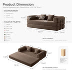 79" Convertible Futon Sofa Bed, Couch for Living Room | Brown | Folding Corduroy Sleeper Sofa, Modular Futon Couch with Fixed-Shape Frame, Pull Out Couch No Assembly