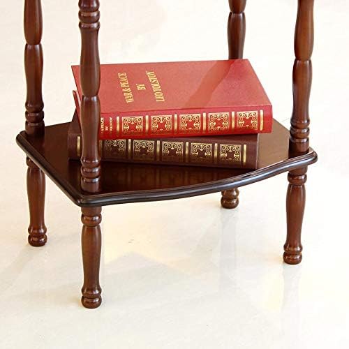 Telephone Table, American Solid Wood Telephone Table,Vintage European Plant Stand,Roman Column Table,Storage Side End Table,Sofa Side Table (Color:Brown red,Size:15.3511.