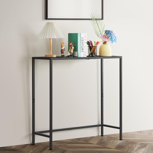 Narrow Console Table, Black Entryway Table for Small Spaces | 31.5" Small Side Table, Thin Hallway Table, Slim Sofa Side Table, For Living Room, Foyer, Wood-Grained, for Narrow Spaces