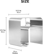 Stainless Steel Side Table, Modern Bedside Table, Integrated Nightstand, Simple Night Stand, Suitable for Bedroom, Living Room, Balcony