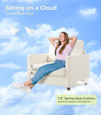 Welzona Sofa Accent Chair, 33" Reading Chair, Comfy Teddy Arm Chairs