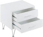 2 Drawers Nightstand with Metal Legs ﻿,for Small Spaces