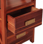 Fully Assembled Narrow Side Table with Charging Station, No Assembly Narrow Nightstand with USB Ports, Pre Assembled Skinny End Table with Outlets for Living Room, Bedroom-Golden Koa