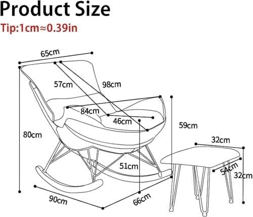 Comfortable Reclining Rocking Chair with Ottoman, Ergonomic High Lazy Sofa for Bedroom, Living Room, Balcony