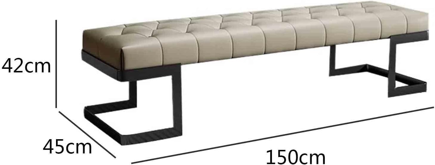 Modern Leather Bed end Stool Bedroom Dressing Room Living Shoe Changing Entryway(Medium)
