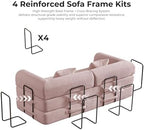 79" Convertible Sofa Bed, Couches for Living Room | Pink | Corduroy Futon Sofa Bed with Pocket Springs, Modular Sleeper Couch in a Box, No Assembly