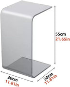 Acrylic Coffee Table, Side Table, Small Tea Table, Sofa Side Table, Small Bedside Table, Modern, Modern C-Shaped Acrylic Side Table(Brown,30 * 30 * 55cm)
