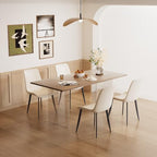 Modern Dining Chairs Set of 4, PU Leather Dining Room Chairs, Upholstered Kitchen Chairs with Ergonomic Backrest & Sturdy Metal Legs, Perfect for Dining Room, Living Room, White