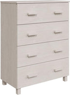 Modern White Sideboard with Smooth Sliding Doors, Solid Pinewood and MDF Construction for Living Room Dining Area Storage, Spacious Cabinet with Clean Lines and Durable