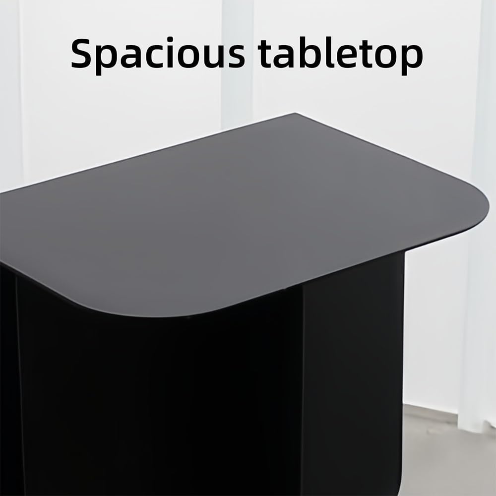 Stainless Steel Side Table with Storage, Modern Metal Coffee Table for Living Room, Bedroom, Office, Study & Guest Room, 15.7 x 11.8 x 15.0 Inches, Silver