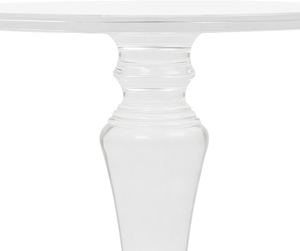 Acrylic End Table Clear Coffee Table with Round Tabletop, Multifuntional Side Drink Tables for Small Spaces Small Side Tables for Living Room Bedroom & Study Rooms, 13" D X 13" W X 20" H