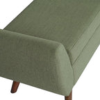 HomePop 60" Modern Storage Bench with Wood Legs - Olive Green Woven