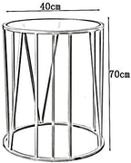 Telephone Table, Nordic Modern Side Table Tempered Glass Small Round Table Living Room Corner Table Telephone Table Bedroom Bedside Table,15.7''x27.5'' (Black