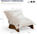 MAXYOYO Adjustable Living Room Chair, 3-Position Bean Bag Chair with Frame | Upholstered Accent Chair with Frame, Removable Cushion, Soft Reclining Lounge for Bedroom, Apartment, Office, Beige