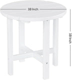 Costaelm Round Outdoor Side Tables, Adirondack Patio Tables for Outside, HDPE Patio End Table Weather Resistant, Balcony Table for Pool, Seaside, Backyard, Porch, Indoor Companion, Dark Brown