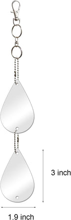 Keep Birds Away Mirror Disc, Hanging Reflectors to Scare Birds Away from Your House and Garden, 16 Drop Shape Discs