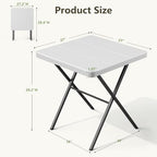 Folding Table Set with 2 Pack Folding Chairs, No Assembly Portable Event Table and Chairs Set, Heavy Duty Foldable Card Table and Chairs for Outdoor, Camping, Patio, Picnic, Dining, Indoor(White)