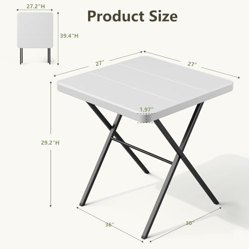 Folding Table Set with 2 Pack Folding Chairs, No Assembly Portable Event Table and Chairs Set, Heavy Duty Foldable Card Table and Chairs for Outdoor, Camping, Patio, Picnic, Dining, Indoor(White)