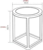 Telephone Table, Solid Wood Side Table,Sofa Table,Living Room Moving Round Table,Telephone Table Furniture(Color:Brown,Size:19.6819.6823.62in)