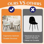 Alunaune Modern Dining Chairs Set of 6, Mid Century Upholstered Kitchen Chairs Anti Scratch Armless Leisure Accent Chair, Living Room Faux Leather Desk Side Chair with Metal Legs-Beige