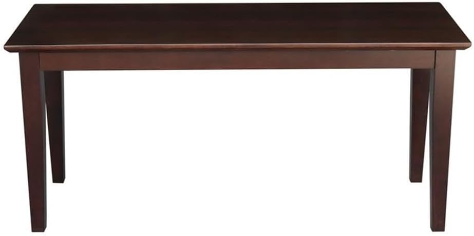 IC International Concepts, Shaker Styled Bench , 450lbs wt capacity, Solid Real Wood, Sturdy Parawood, Rich Mocha