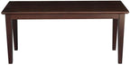 IC International Concepts, Shaker Styled Bench , 450lbs wt capacity, Solid Real Wood, Sturdy Parawood, Rich Mocha