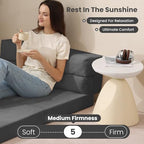 JUIKURY Folding Sofa Bed, Convertible Sleeper Chair with Pilow Foldable Matress, 2 in 1 Pull Out Loveseat Sofa Portable Fold Out Chair Bed Floor Couch Lounge for Living Room Bedroom (Grey, Full)